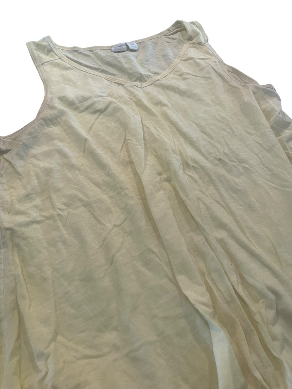St. Trozes size 1X Light yellow V-Neck Sleeveless Tank Top